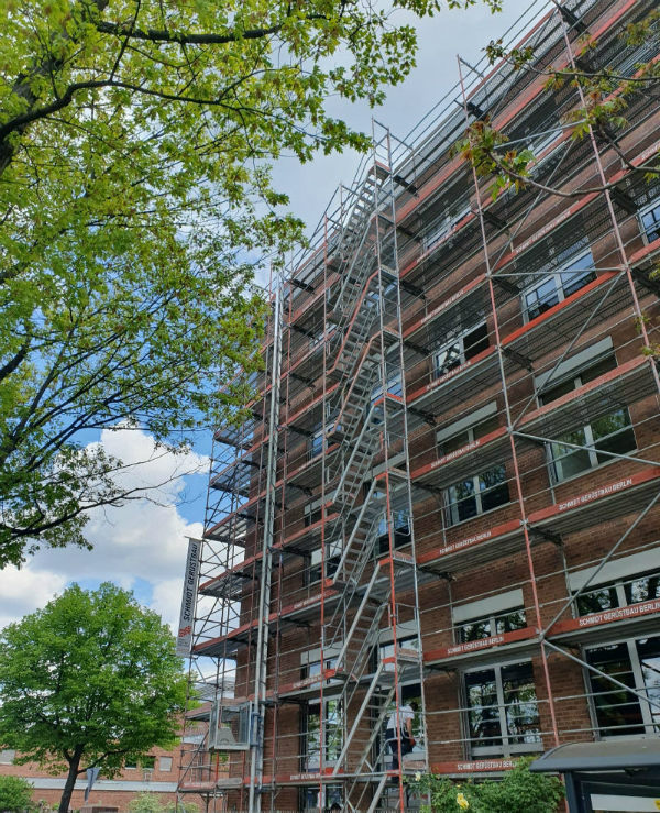 Industriegerüst zur Fugensanierung, Wilhelm-von-Siemens-Straße Berlin